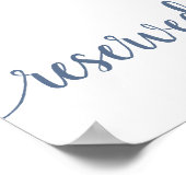 予約シンプル済 | Dusty Blue任意のイベントテーブル ポスター (角)