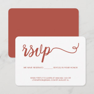 予約シートを郵送せずにオレンジ色のスクリプトRSVP 出欠カード