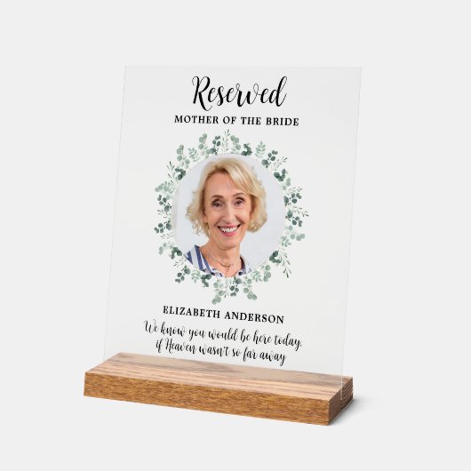 予約シート写真ユーカリ結婚ス記念碑 アクリルサイン (傾斜)