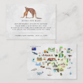 予約依頼|オーストラリアのカンガルーベビーシャワー エンクロージャーカード (正面/裏面)