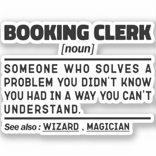 予約係の名詞定義ユーモアのある名言 シール (正面)