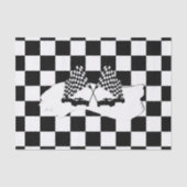 予約市松模様に中の旗車とレースカー 薄葉紙 (正面)