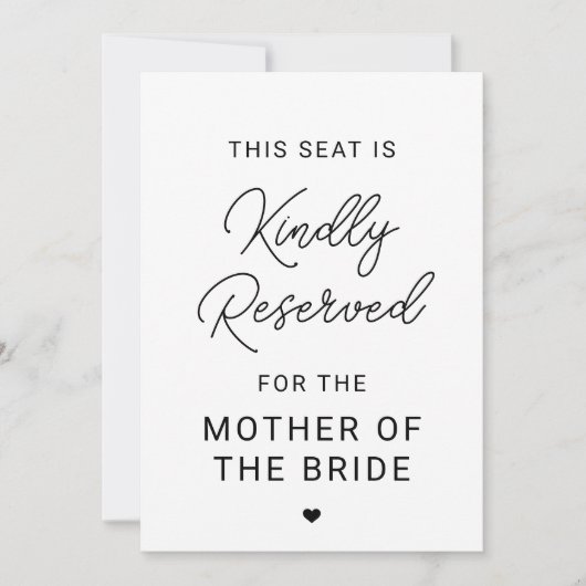 予約席 結婚式 椅子 サイン 招待状 (正面)