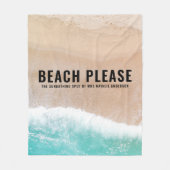 予約海ビーチギフトサマーおもしろいタイポグラフィ  フリースブランケット (正面)