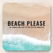 予約海ビーチギフト夏おもしろいタイポグラフィ コースター (正面)