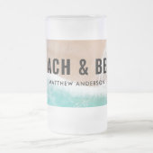 予約海ビーチギフト夏おもしろいタイポグラフィ フロストグラスビールジョッキ (中央)