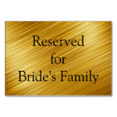予約済みグラフィック金ゴールド背景テーブルカード テーブルナンバー (裏面)