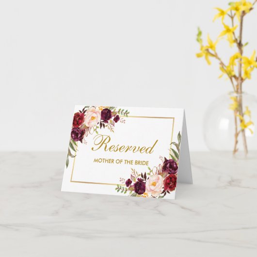 予約済みテキストの結婚プレートまたは表カードの追加 カード (黄色い花)