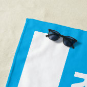 予約済み白色文字オンスカイブルーストライプ縁ど/ ビーチタオル (インサイチュ)