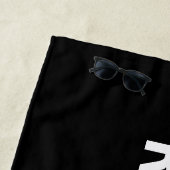 予約済み白色文字オンブラックビーチタオル ビーチタオル (インサイチュ)