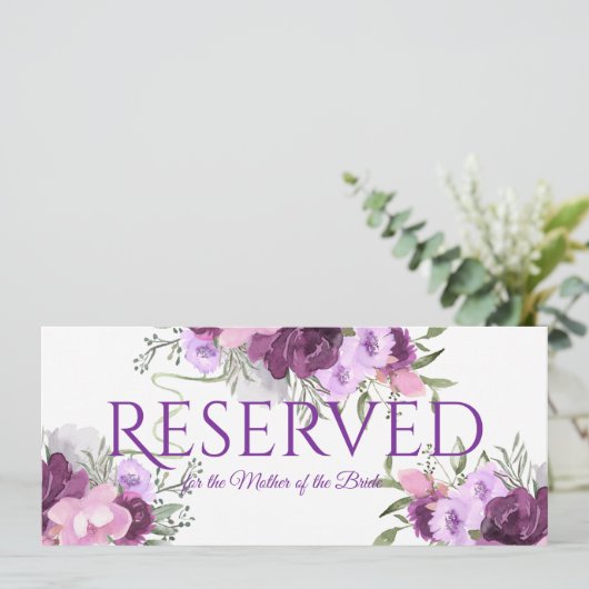 予約済み紫のフローラ 招待状 (スタンド正面)