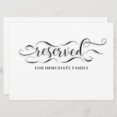 予約済み結婚のテーブルカード 招待状 (正面/裏面)
