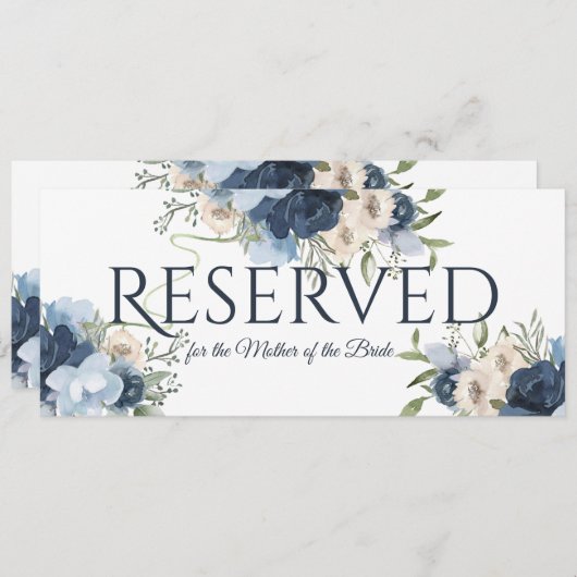 予約済み青のフローラ 招待状 (正面/裏面)