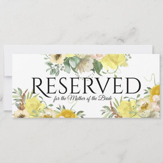 予約済み黄色のフローラ 招待状 (正面)
