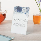 予約済み – ほこりっぽい青と白のフローラ結婚の 台座サイン (インサイチュ)