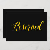 「予約済み」ゴールド箔風スタイリッシュな結婚式看板 招待状 (正面/裏面)