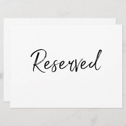 「予約済み」看板 | おしゃれな手書き文字 招待状 (正面/裏面)