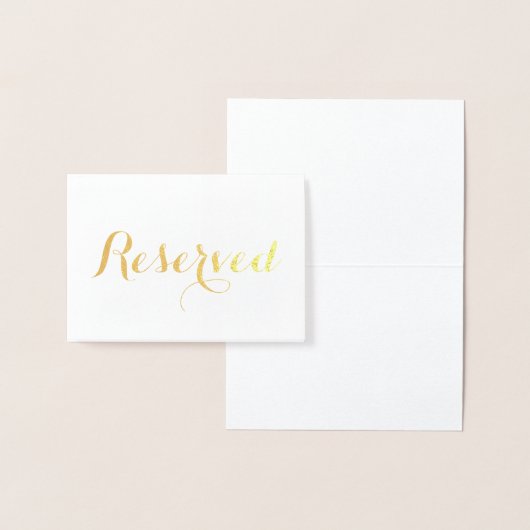 予約金ゴールドスクリプトエレガントなウェディングテーブルプレイス 箔カード (ディスプレー)