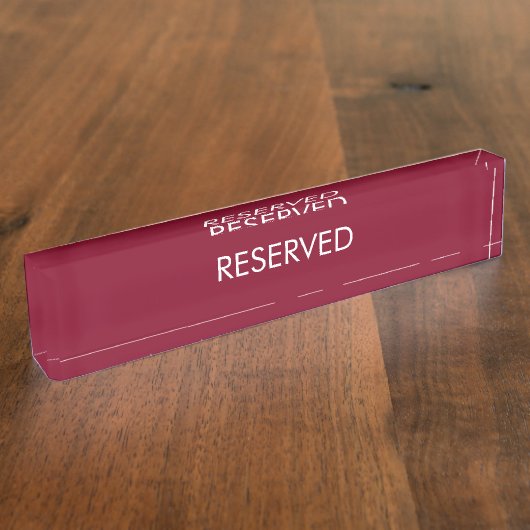 予約、カスタマイズ変更の名前文字burgundy デスクネームプレート (側面)
