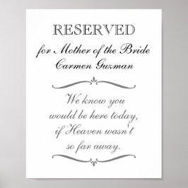 予約 新婦の母 追悼 ウェディングサイン ポスター