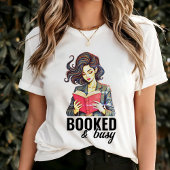 予約&熱心な忙しブックリーダーのクラブブラック Tシャツ