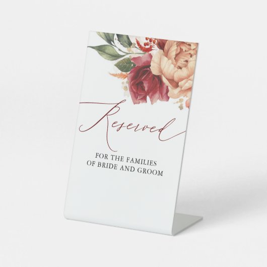 予約 – 秋自然の花結婚の数 台座サイン (正面)