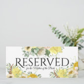 予約 黄色 花柄 招待状 (スタンド正面)
