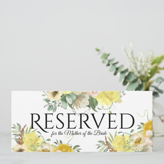 予約 黄色 花柄 招待状 (スタンド正面)