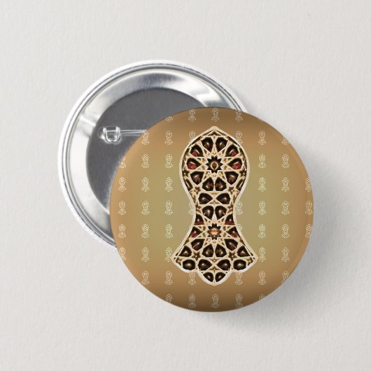 予言の宝石のサンダル(黄金) 缶バッジ (正面&裏面)