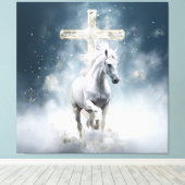 予言的な白馬 キャンバスプリント (インサイチュ (ウッドフロア))