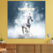 予言的な白馬 キャンバスプリント (インサイチュ (リビング))