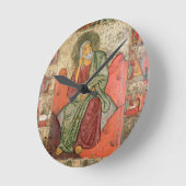 予言者エリヤのプスコフの学校(パネル) ラウンド壁時計 (傾斜)