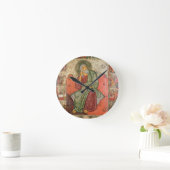 予言者エリヤのプスコフの学校(パネル) ラウンド壁時計 (ホーム)