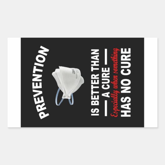 予防は治療紙のシールより良い 長方形シール (正面)