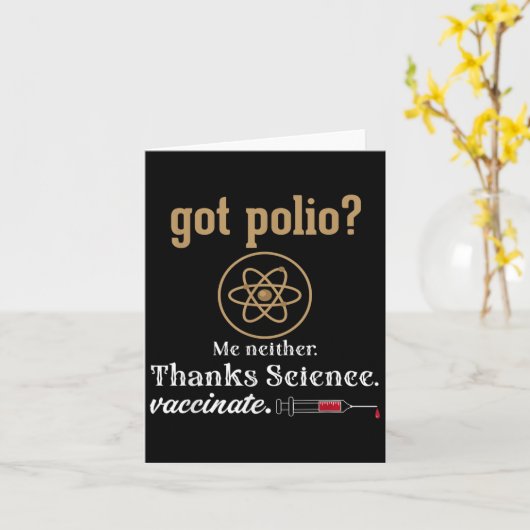 予防接種おもしろいユーモアグラフィック引用文科学ポリオ カード (黄色い花)