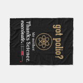 予防接種おもしろいユーモアグラフィック引用文科学ポリオ フリースブランケット (正面(横))