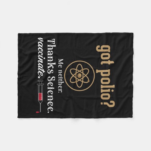 予防接種おもしろいユーモアグラフィック引用文科学ポリオ フリースブランケット (正面(横))