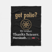 予防接種おもしろいユーモアグラフィック引用文科学ポリオ フリースブランケット (正面)