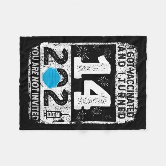 予防接種おもしろいユーモアグラフィック2021誕生日引用文 フリースブランケット (正面(横))