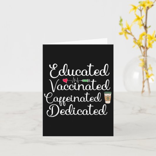 予防接種おもしろいユーモグラフィージョーク引用文ナース カード (黄色い花)