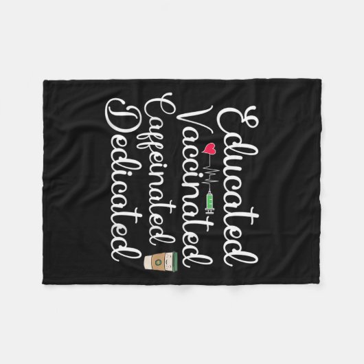 予防接種おもしろいユーモグラフィージョーク引用文ナース フリースブランケット (正面(横))