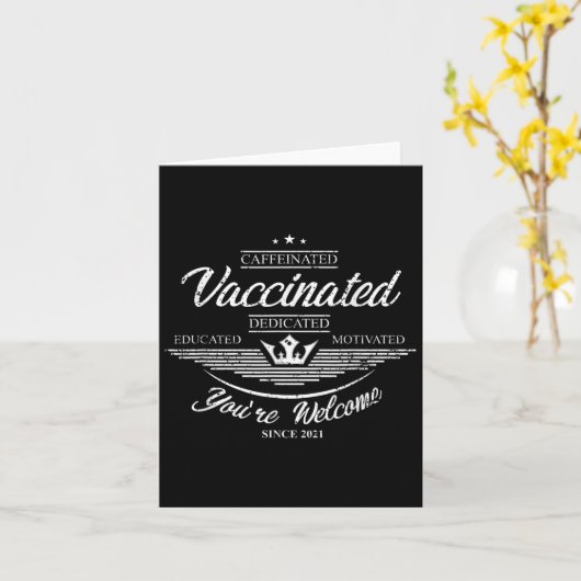 予防接種おもしろいユーモグラフィー引用文完全ワクチン カード (黄色い花)