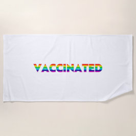 予防接種されたプライドlgbt lgbtqゲイレインボーカラー ビーチタオル