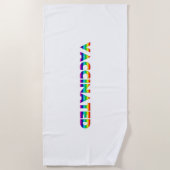 予防接種されたプライドlgbt lgbtqゲイレインボーカラー ビーチタオル (正面)