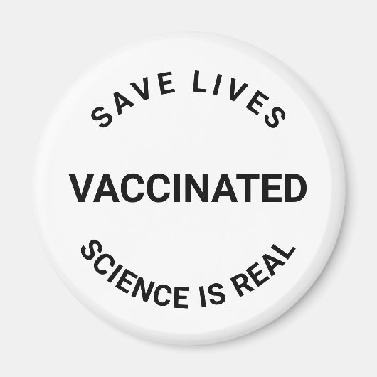 予防接種された実在科学は生救きの白黒 マグネット (正面)