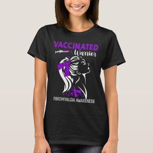 予防接種された戦士線維筋痛認識度 Tシャツ (正面)