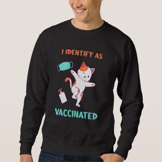 予防接種された猫投げ顔マスクとして識別し スウェットシャツ (正面)