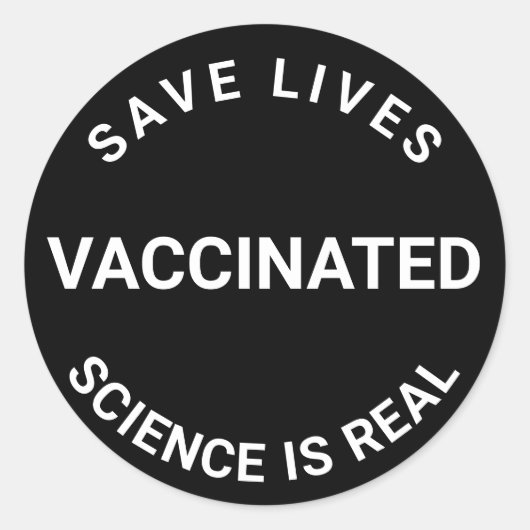 予防接種され、科学実在は黒い生活を送る ラウンドシール (正面)