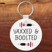 予防接種と強化、Covid-19 キーホルダー (正面)