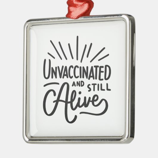 予防接種を受けず、まだ生きている メタルオーナメント (左)